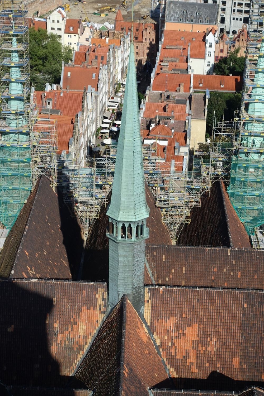 Gdansk - Danzig von oben - Stadtansicht vom Innenstadtbereich in Gdansk - Danzig in Pomorskie, Polen