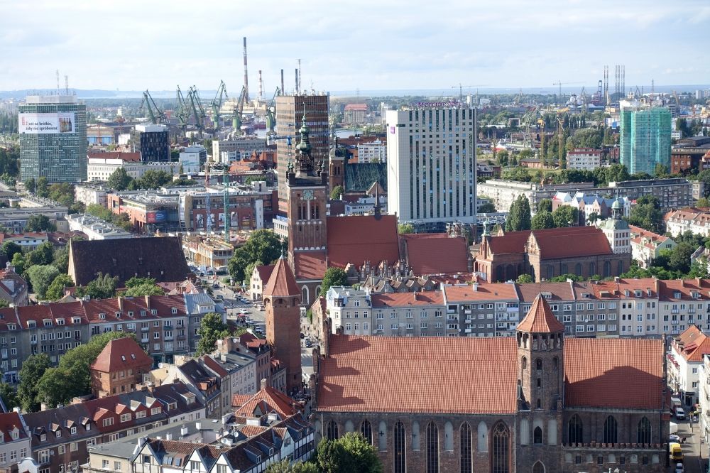 Gdansk - Danzig aus der Vogelperspektive: Stadtansicht vom Innenstadtbereich in Gdansk - Danzig in Pomorskie, Polen