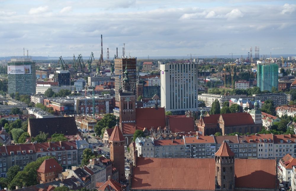 Luftaufnahme Gdansk - Danzig - Stadtansicht vom Innenstadtbereich in Gdansk - Danzig in Pomorskie, Polen