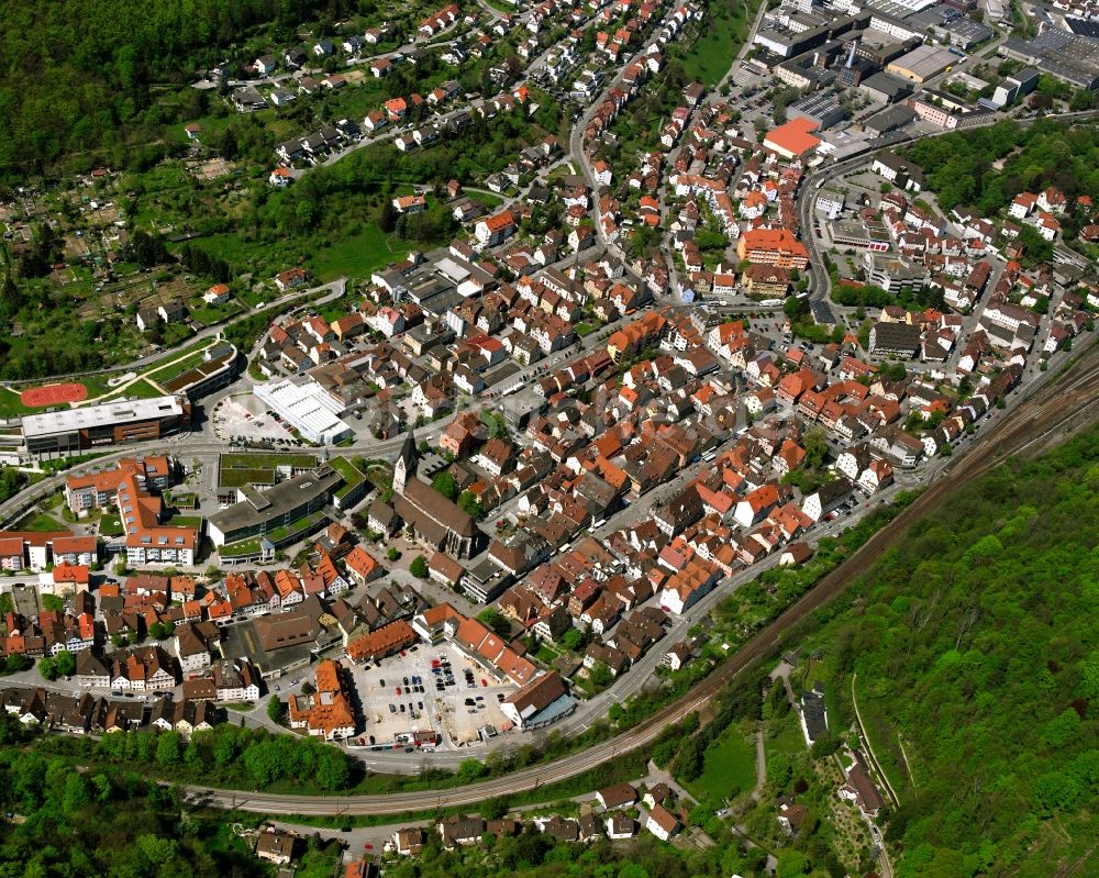 Geislingen an der Steige aus der Vogelperspektive: Stadtansicht vom Innenstadtbereich in Geislingen an der Steige im Bundesland Baden-Württemberg, Deutschland