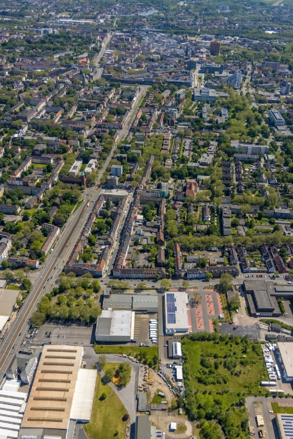 Luftbild Gelsenkirchen - Stadtansicht vom Innenstadtbereich in Gelsenkirchen im Bundesland Nordrhein-Westfalen, Deutschland