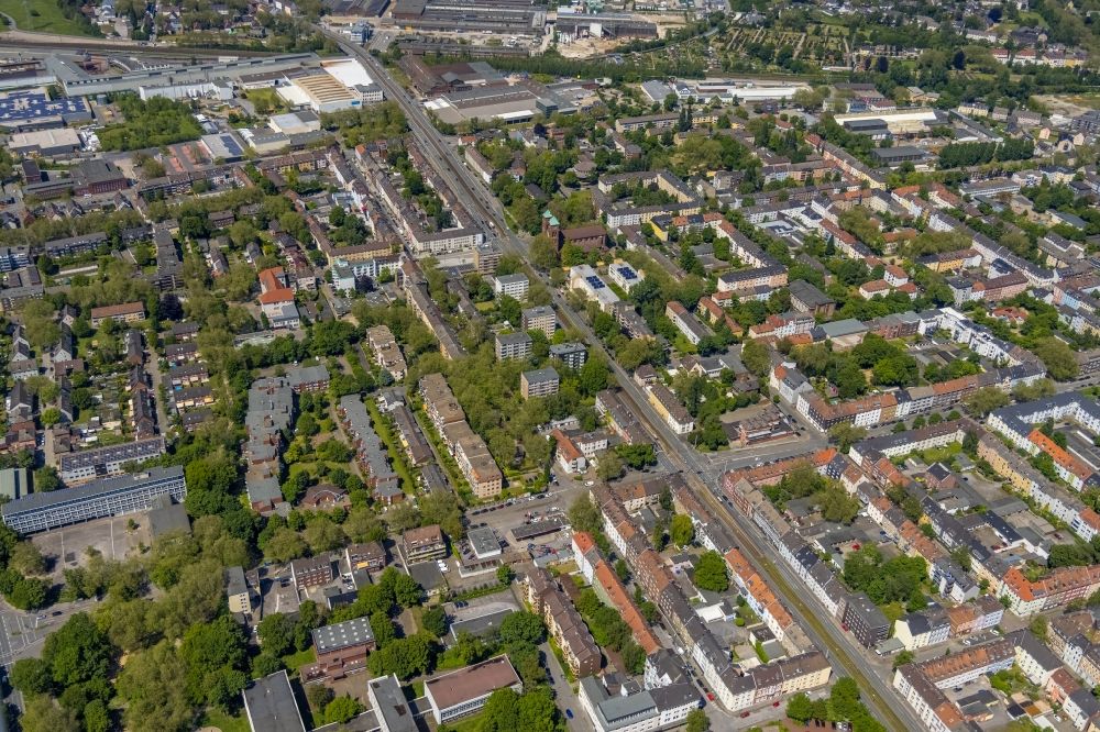 Luftaufnahme Gelsenkirchen - Stadtansicht vom Innenstadtbereich in Gelsenkirchen im Bundesland Nordrhein-Westfalen, Deutschland