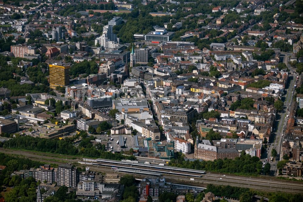 Luftaufnahme Gelsenkirchen - Stadtansicht vom Innenstadtbereich in Gelsenkirchen im Bundesland Nordrhein-Westfalen, Deutschland