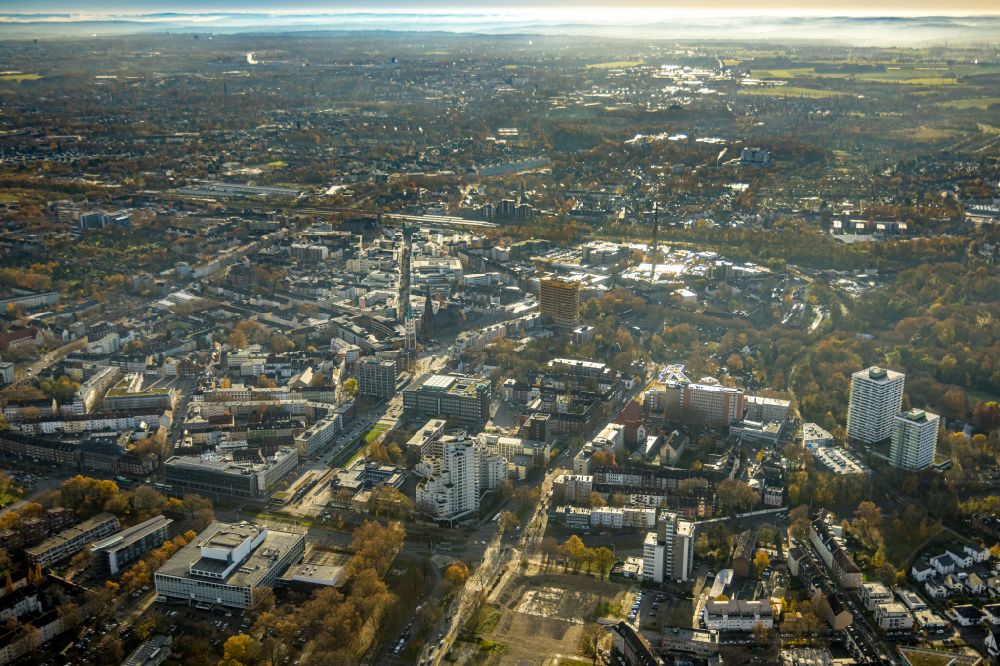 Luftaufnahme Gelsenkirchen - Stadtansicht vom Innenstadtbereich in Gelsenkirchen im Bundesland Nordrhein-Westfalen - NRW, Deutschland