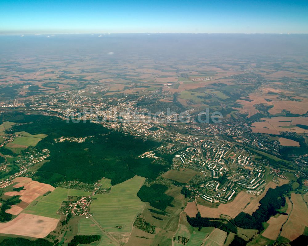 Luftaufnahme Gera - Stadtansicht vom Innenstadtbereich in Gera im Bundesland Thüringen