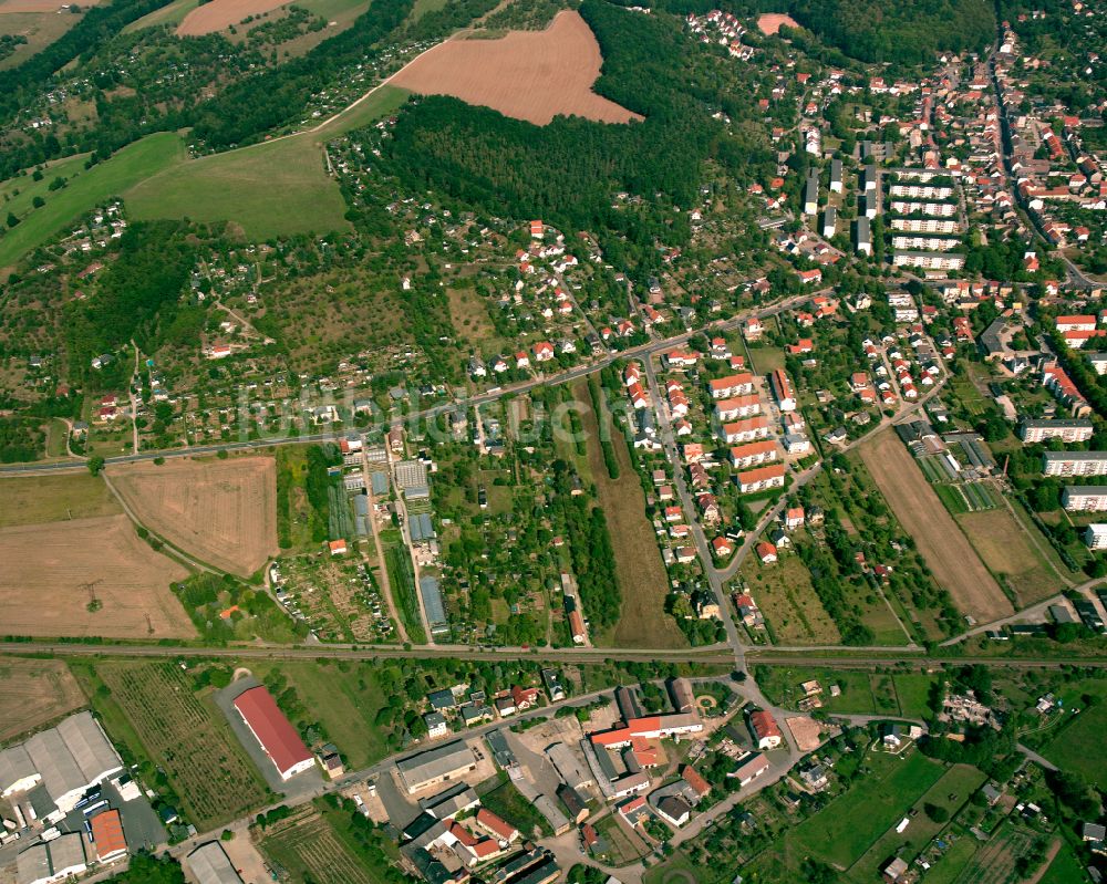 Gera von oben - Stadtansicht vom Innenstadtbereich in Gera im Bundesland Thüringen, Deutschland