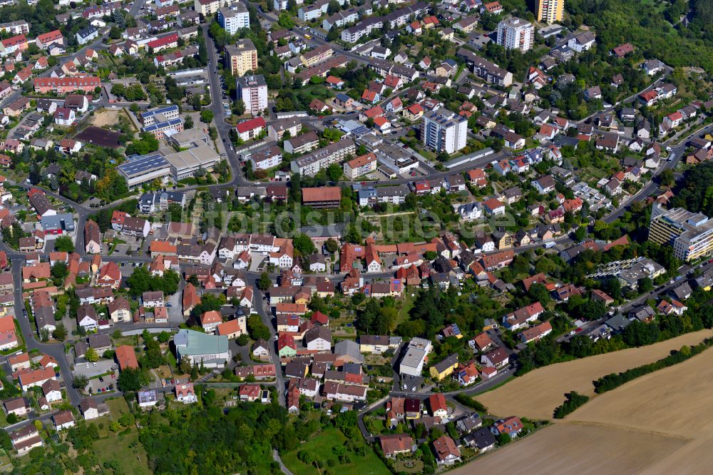 Gerbrunn aus der Vogelperspektive: Stadtansicht vom Innenstadtbereich in Gerbrunn im Bundesland Bayern, Deutschland