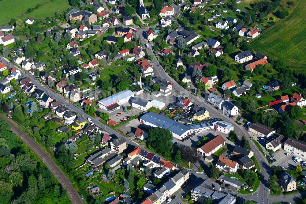 Glauchau aus der Vogelperspektive: Stadtansicht vom Innenstadtbereich in Glauchau im Bundesland Sachsen, Deutschland