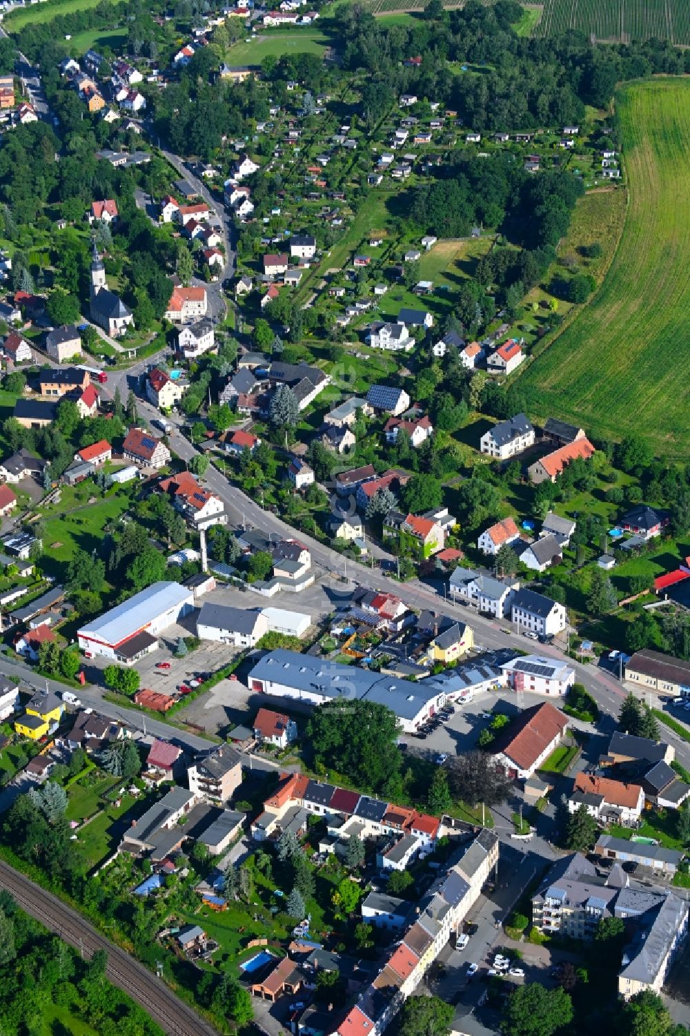 Luftaufnahme Glauchau - Stadtansicht vom Innenstadtbereich in Glauchau im Bundesland Sachsen, Deutschland