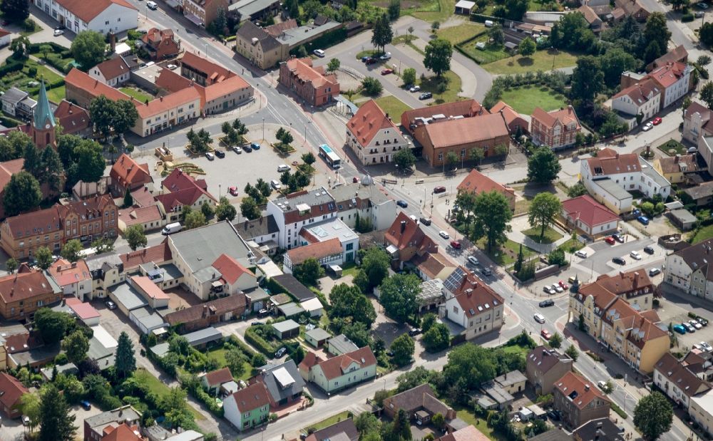 Großräschen von oben - Stadtansicht vom Innenstadtbereich in Großräschen im Bundesland Brandenburg