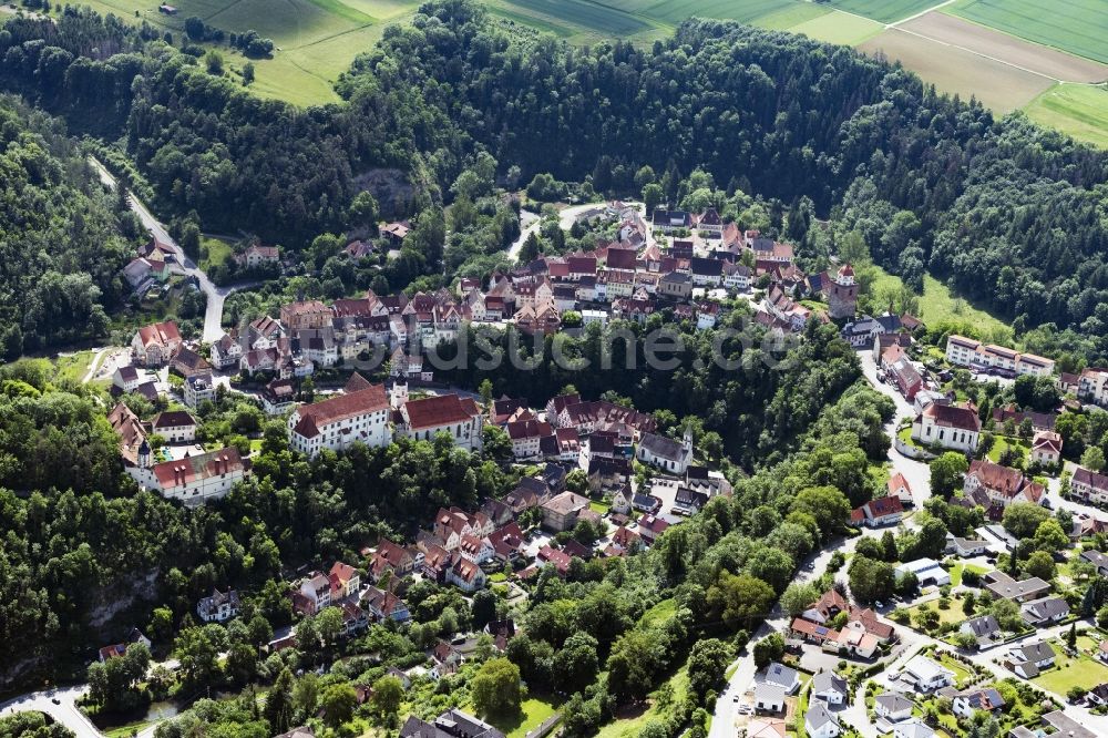 Luftaufnahme Haigerloch - Stadtansicht vom Innenstadtbereich in Haigerloch im Bundesland Baden-Württemberg, Deutschland