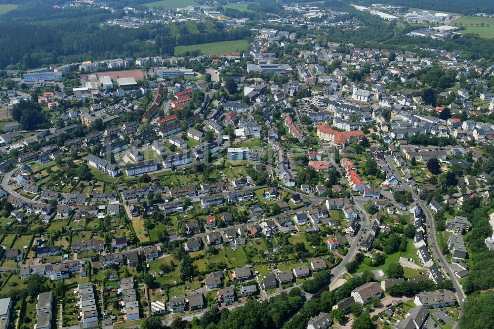 Luftaufnahme Halver - Stadtansicht vom Innenstadtbereich in Halver im Bundesland Nordrhein-Westfalen, Deutschland