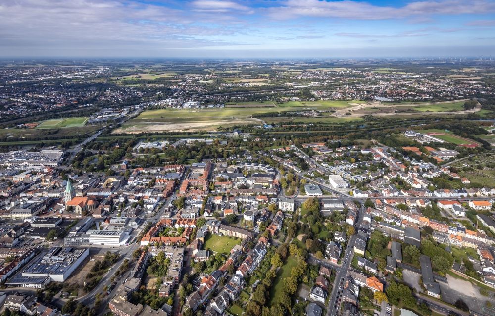 Hamm von oben - Stadtansicht vom Innenstadtbereich in Hamm im Bundesland Nordrhein-Westfalen, Deutschland
