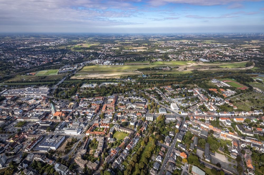 Hamm von oben - Stadtansicht vom Innenstadtbereich in Hamm im Bundesland Nordrhein-Westfalen, Deutschland