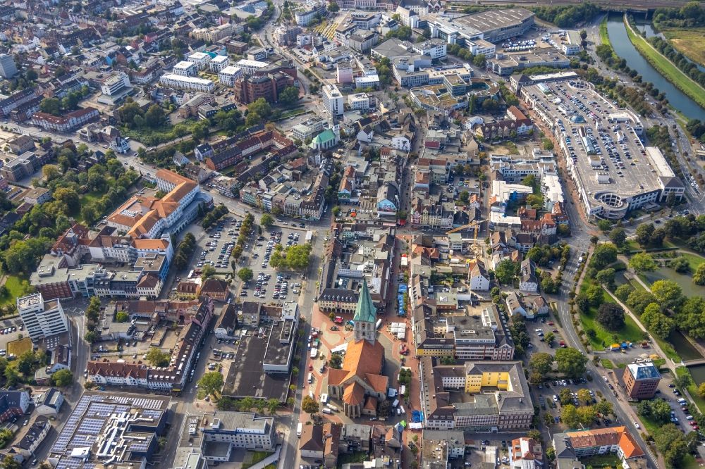 Luftaufnahme Hamm - Stadtansicht vom Innenstadtbereich in Hamm im Bundesland Nordrhein-Westfalen, Deutschland