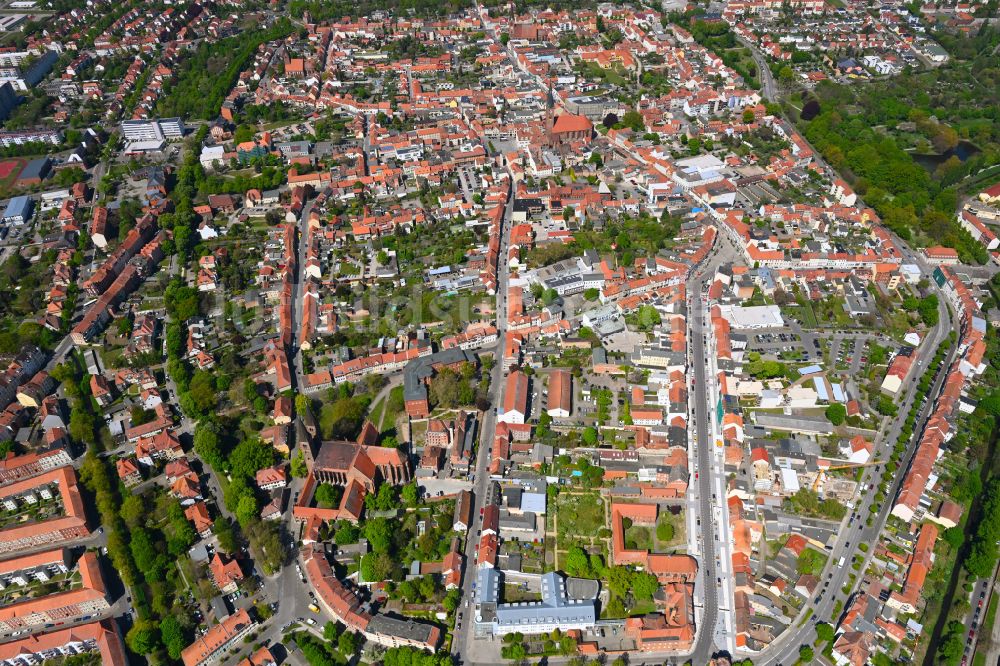 Stendal aus der Vogelperspektive: Stadtansicht vom Innenstadtbereich in Hansestadt Stendal im Bundesland Sachsen-Anhalt, Deutschland
