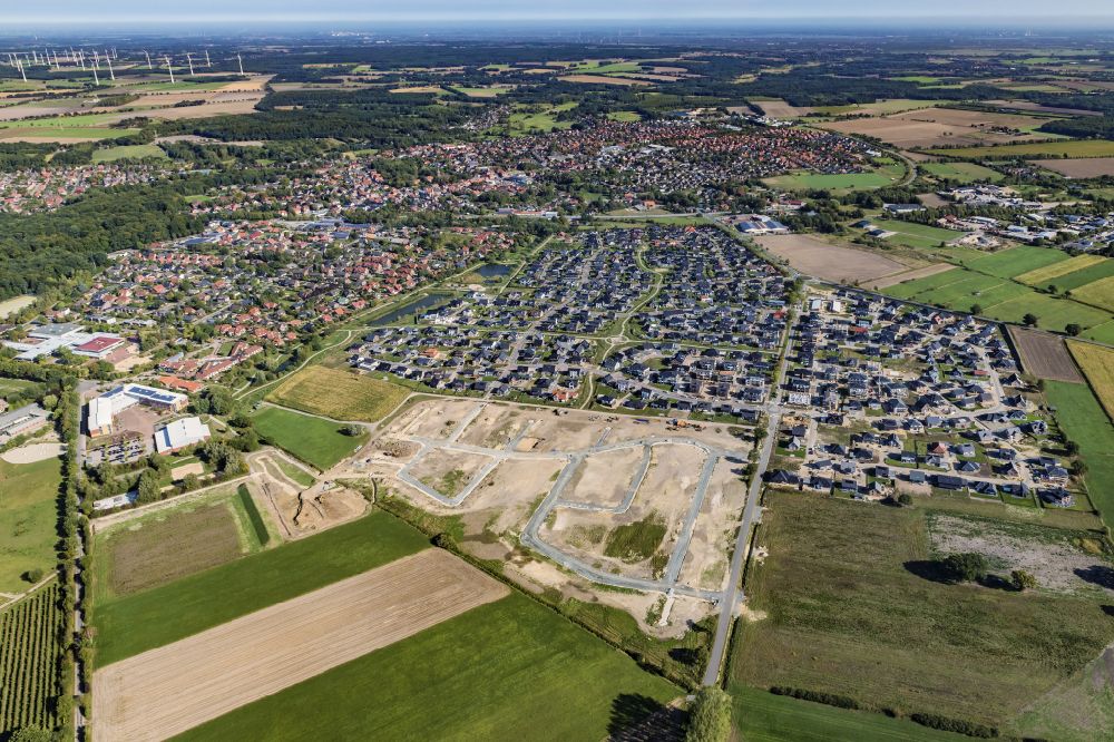 Luftaufnahme Harsefeld - Stadtansicht vom Innenstadtbereich in Harsefeld im Bundesland Niedersachsen, Deutschland