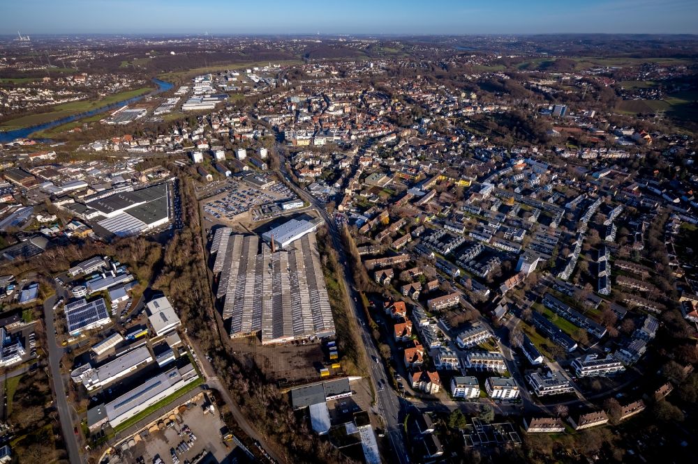 Hattingen aus der Vogelperspektive: Stadtansicht vom Innenstadtbereich in Hattingen im Bundesland Nordrhein-Westfalen, Deutschland
