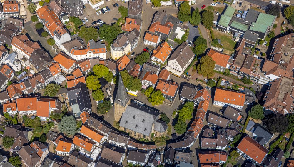 Luftbild Hattingen - Stadtansicht vom Innenstadtbereich in Hattingen im Bundesland Nordrhein-Westfalen, Deutschland