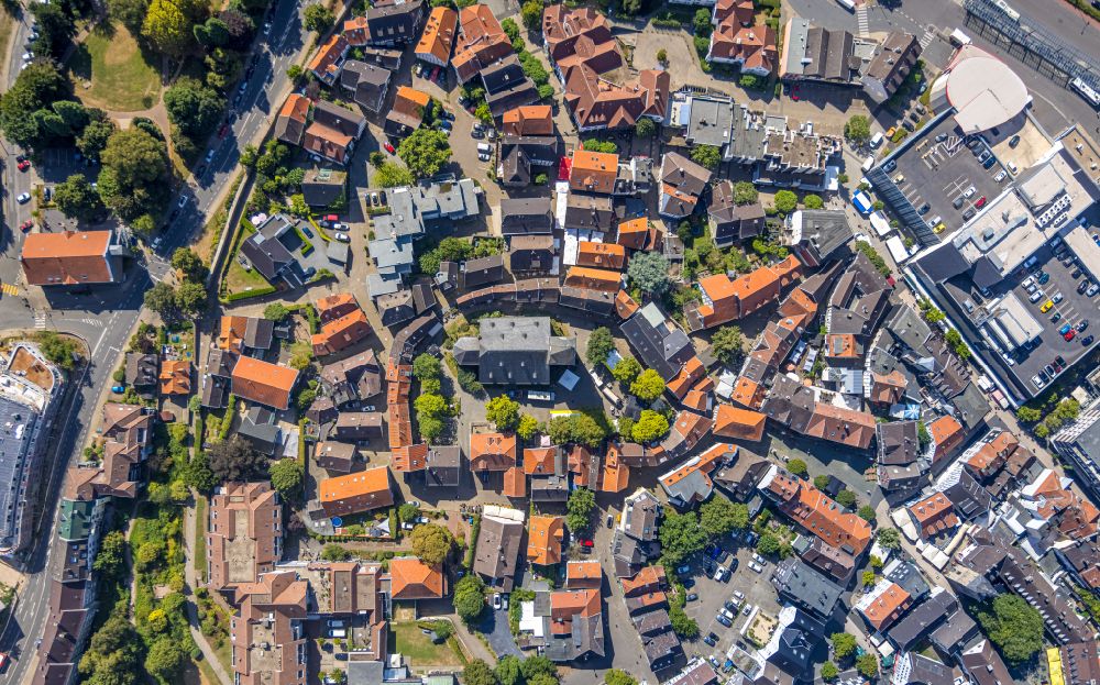 Luftaufnahme Hattingen - Stadtansicht vom Innenstadtbereich in Hattingen im Bundesland Nordrhein-Westfalen, Deutschland