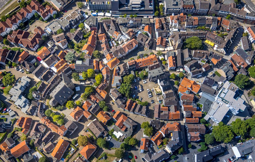 Luftbild Hattingen - Stadtansicht vom Innenstadtbereich in Hattingen im Bundesland Nordrhein-Westfalen, Deutschland