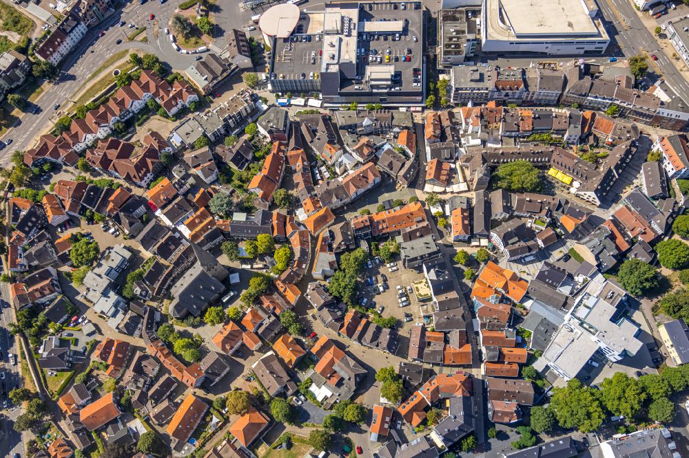 Luftaufnahme Hattingen - Stadtansicht vom Innenstadtbereich in Hattingen im Bundesland Nordrhein-Westfalen, Deutschland