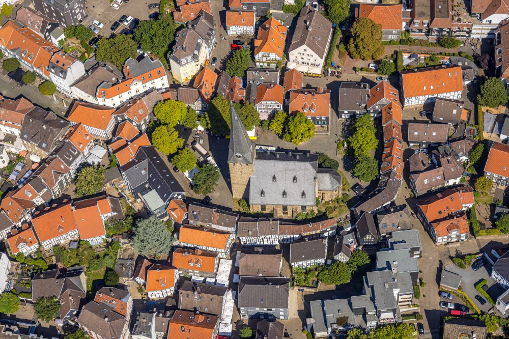 Hattingen von oben - Stadtansicht vom Innenstadtbereich in Hattingen im Bundesland Nordrhein-Westfalen, Deutschland