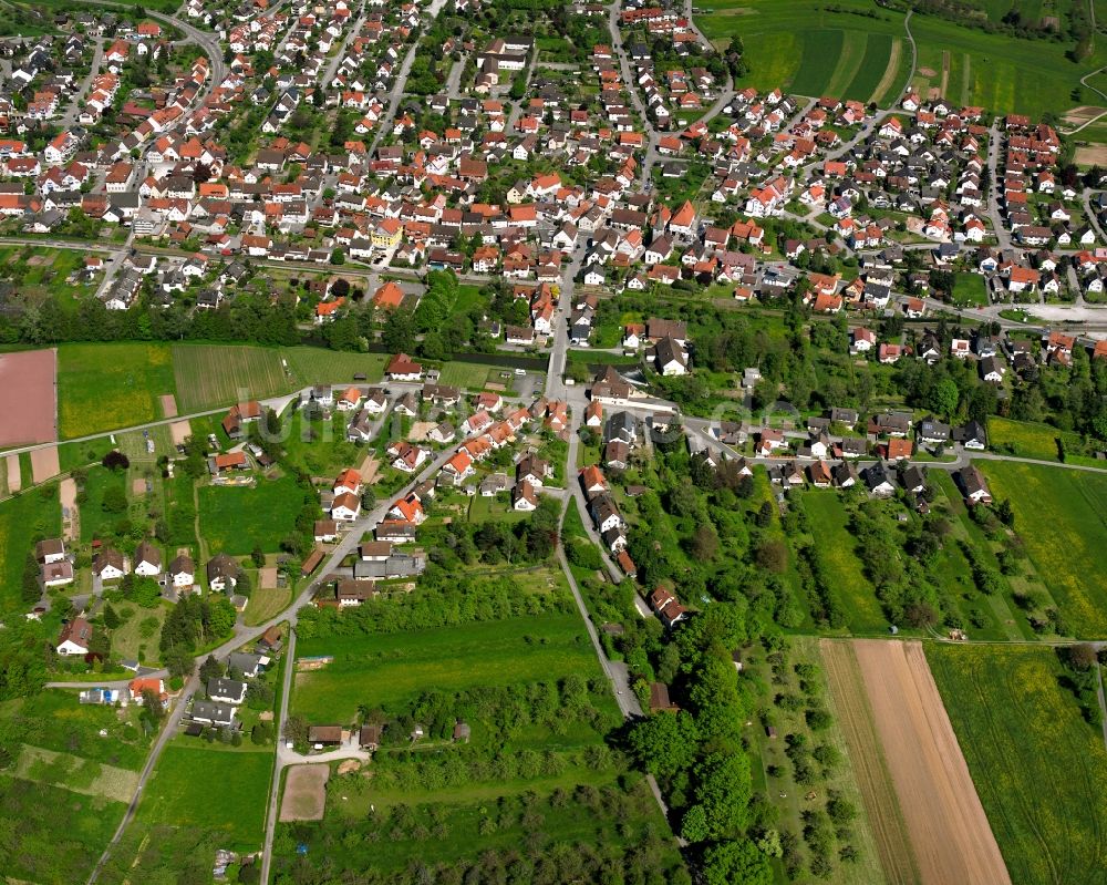 Haubersbronn aus der Vogelperspektive: Stadtansicht vom Innenstadtbereich in Haubersbronn im Bundesland Baden-Württemberg, Deutschland