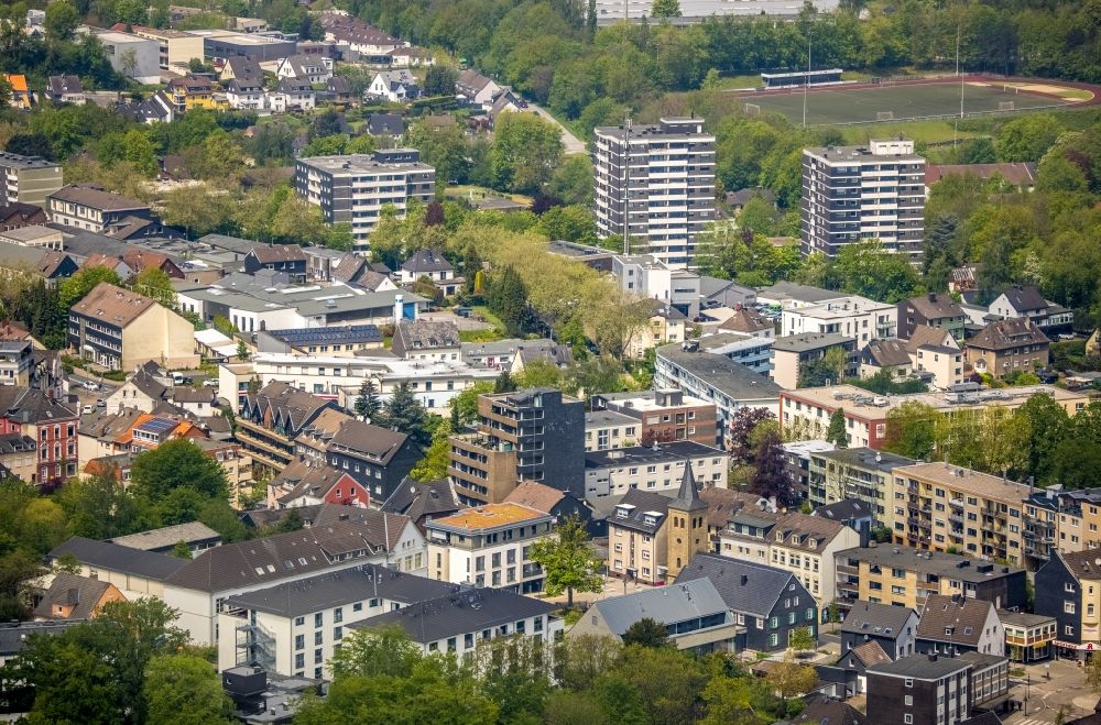 Luftaufnahme Heiligenhaus - Stadtansicht vom Innenstadtbereich in Heiligenhaus im Bundesland Nordrhein-Westfalen, Deutschland