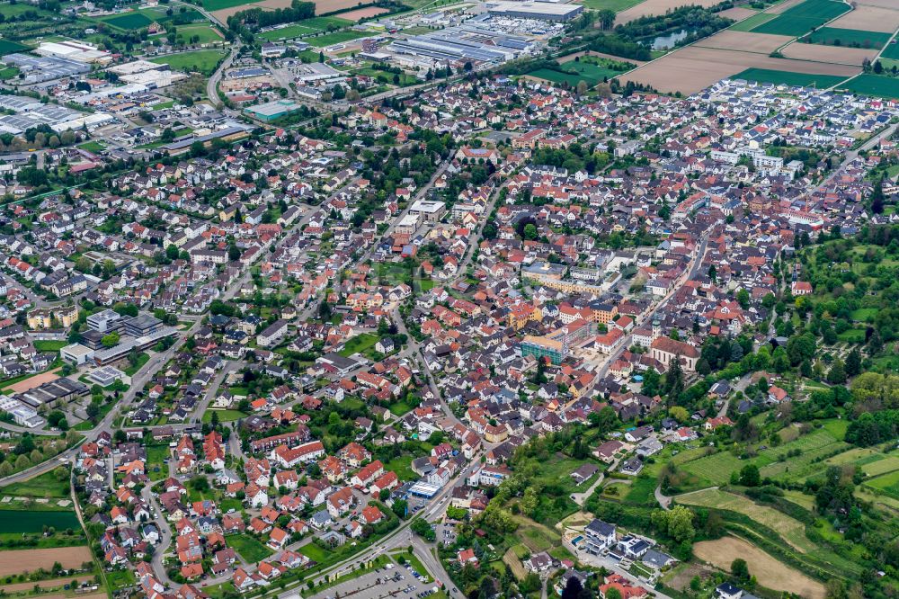Luftaufnahme Herbolzheim - Stadtansicht vom Innenstadtbereich in Herbolzheim im Bundesland Baden-Württemberg, Deutschland