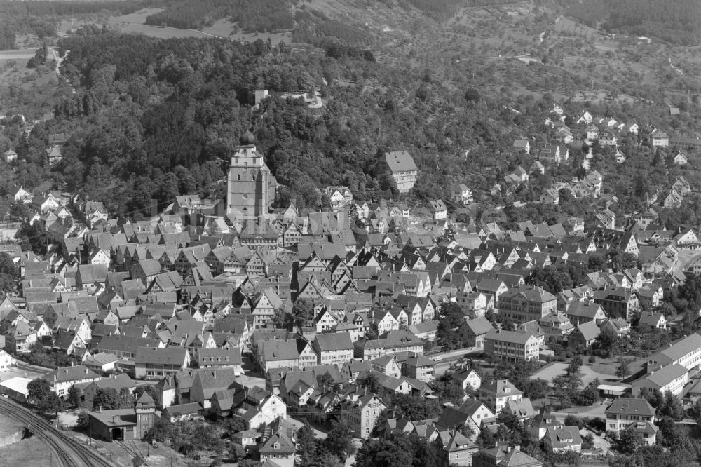 Luftaufnahme Herrenberg - Stadtansicht vom Innenstadtbereich in Herrenberg im Bundesland Baden-Württemberg, Deutschland