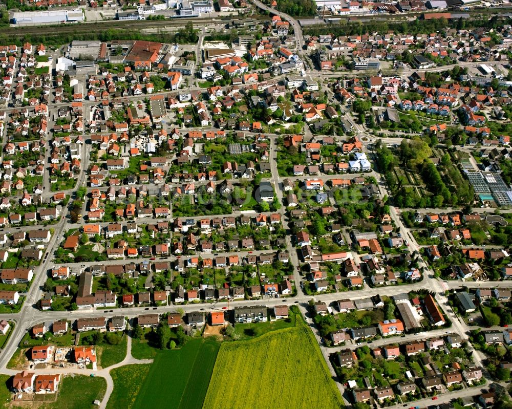 Holzheim von oben - Stadtansicht vom Innenstadtbereich in Holzheim im Bundesland Baden-Württemberg, Deutschland