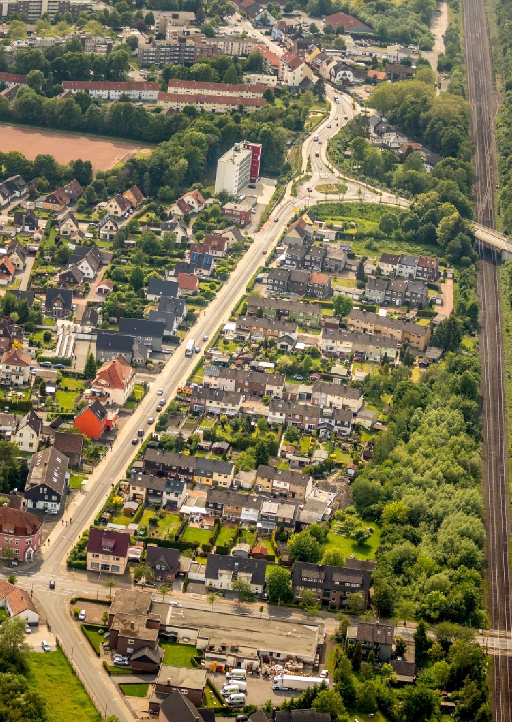 Luftbild Hamm - Stadtansicht vom Innenstadtbereich Kamener Straße in Hamm im Bundesland Nordrhein-Westfalen, Deutschland