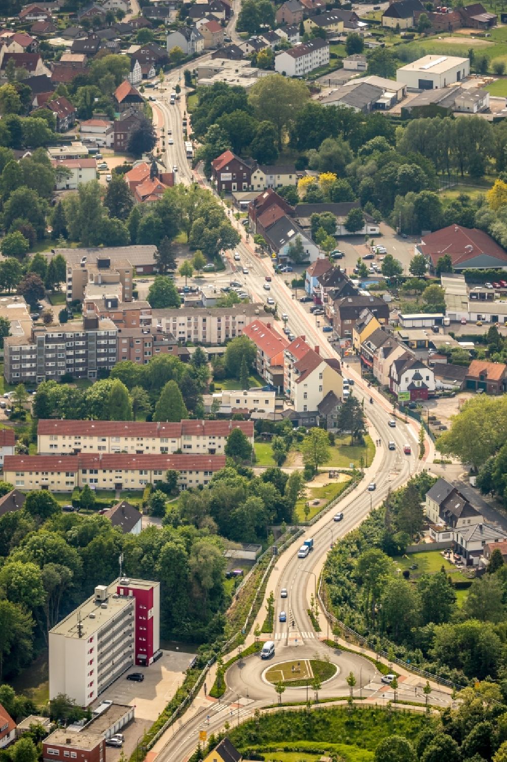 Luftaufnahme Hamm - Stadtansicht vom Innenstadtbereich Kamener Straße in Hamm im Bundesland Nordrhein-Westfalen, Deutschland