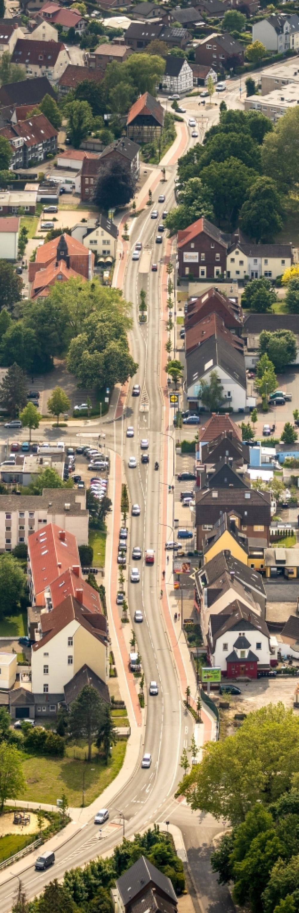 Hamm aus der Vogelperspektive: Stadtansicht vom Innenstadtbereich Kamener Straße in Hamm im Bundesland Nordrhein-Westfalen, Deutschland