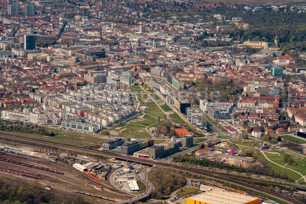 Luftbild Karlsruhe - Stadtansicht vom Innenstadtbereich in Karlsruhe im Bundesland Baden-Württemberg, Deutschland