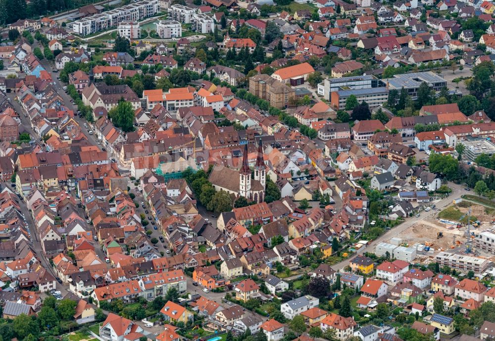 Luftbild Kenzingen - Stadtansicht vom Innenstadtbereich in Kenzingen im Bundesland Baden-Württemberg, Deutschland