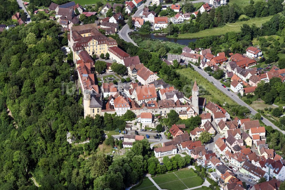 Luftbild Kirchberg an der Jagst - Stadtansicht vom Innenstadtbereich in Kirchberg an der Jagst im Bundesland Baden-Württemberg, Deutschland