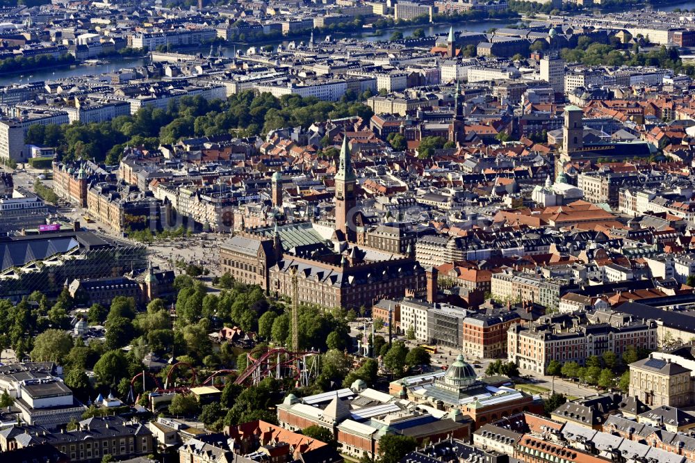 Luftaufnahme Kopenhagen - Stadtansicht vom Innenstadtbereich in Kopenhagen in Region Hovedstaden, Dänemark