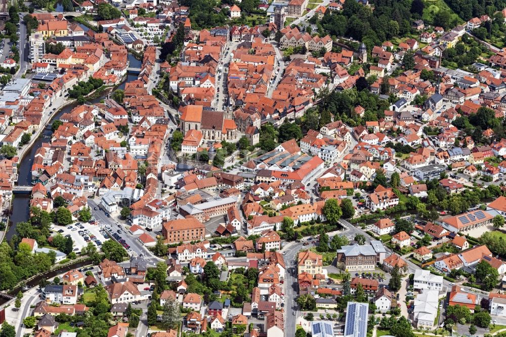Luftbild Kronach - Stadtansicht vom Innenstadtbereich in Kronach im Bundesland Bayern