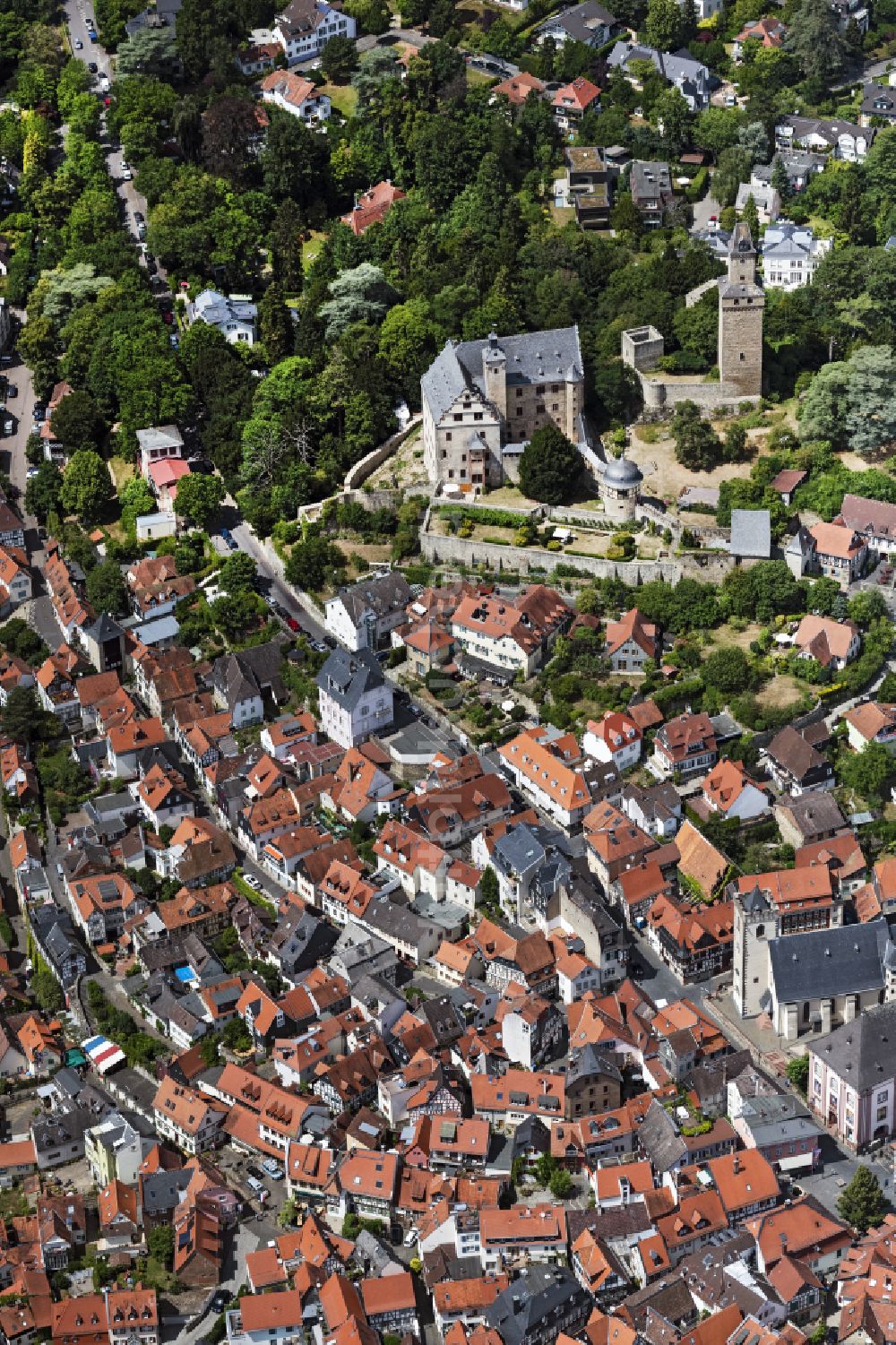 Luftbild Kronberg im Taunus - Stadtansicht vom Innenstadtbereich in Kronberg im Taunus im Bundesland Hessen