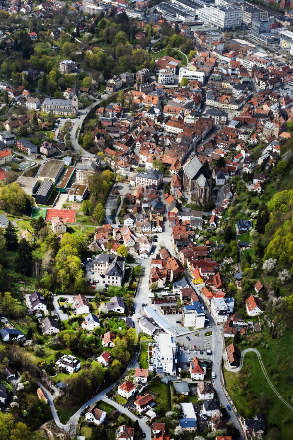 Kulmbach von oben - Stadtansicht vom Innenstadtbereich in Kulmbach im Bundesland Bayern, Deutschland