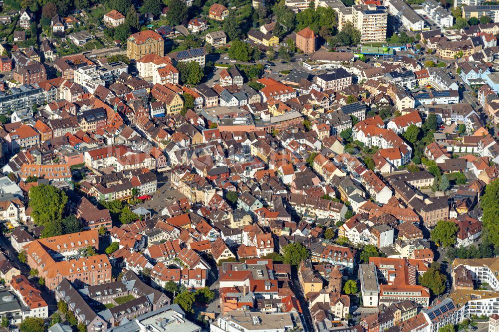 Luftaufnahme Lahr/Schwarzwald - Stadtansicht vom Innenstadtbereich in Lahr/Schwarzwald im Bundesland Baden-Württemberg, Deutschland