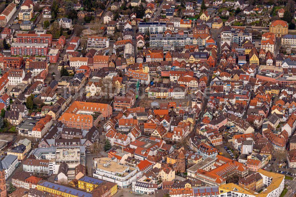 Lahr/Schwarzwald aus der Vogelperspektive: Stadtansicht vom Innenstadtbereich in Lahr/Schwarzwald im Bundesland Baden-Württemberg, Deutschland