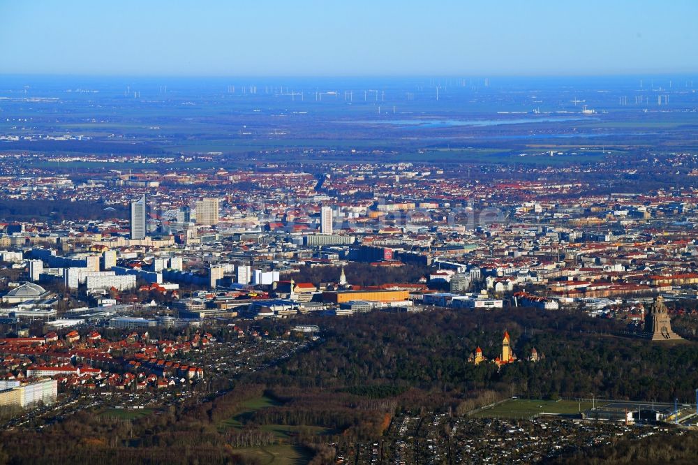 Luftaufnahme Leipzig - Stadtansicht vom Innenstadtbereich in Leipzig im Bundesland Sachsen, Deutschland