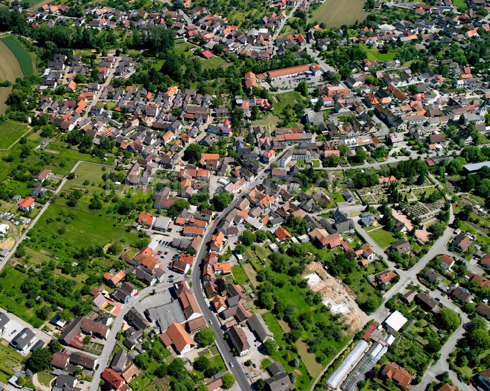 Lichtenau aus der Vogelperspektive: Stadtansicht vom Innenstadtbereich in Lichtenau im Bundesland Baden-Württemberg, Deutschland