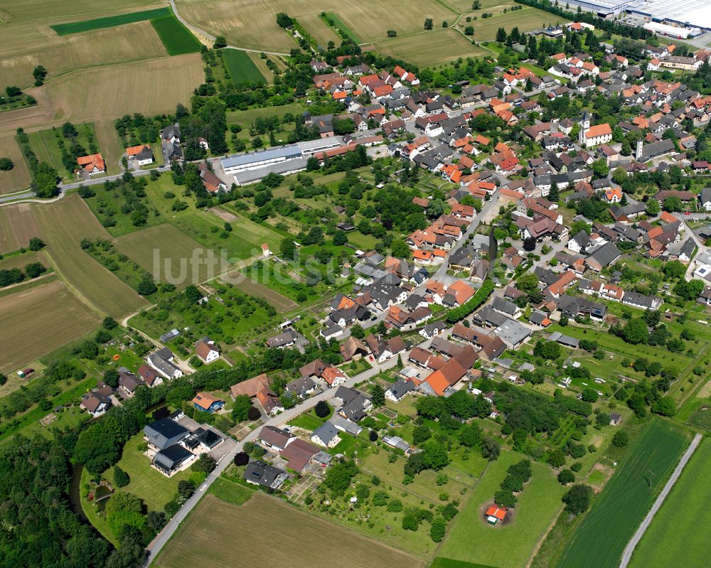 Luftaufnahme Lichtenau - Stadtansicht vom Innenstadtbereich in Lichtenau im Bundesland Baden-Württemberg, Deutschland