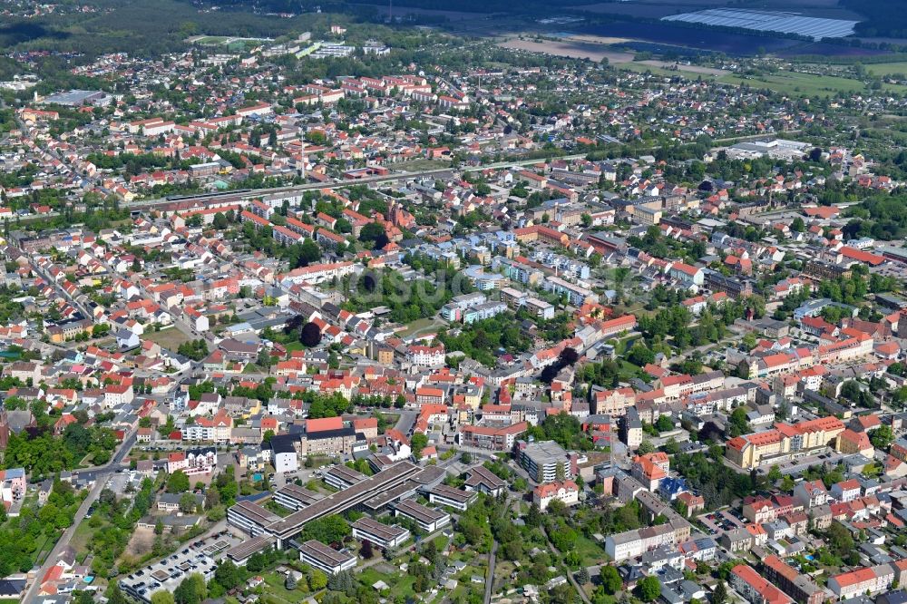 Luftaufnahme Luckenwalde - Stadtansicht vom Innenstadtbereich in Luckenwalde im Bundesland Brandenburg, Deutschland