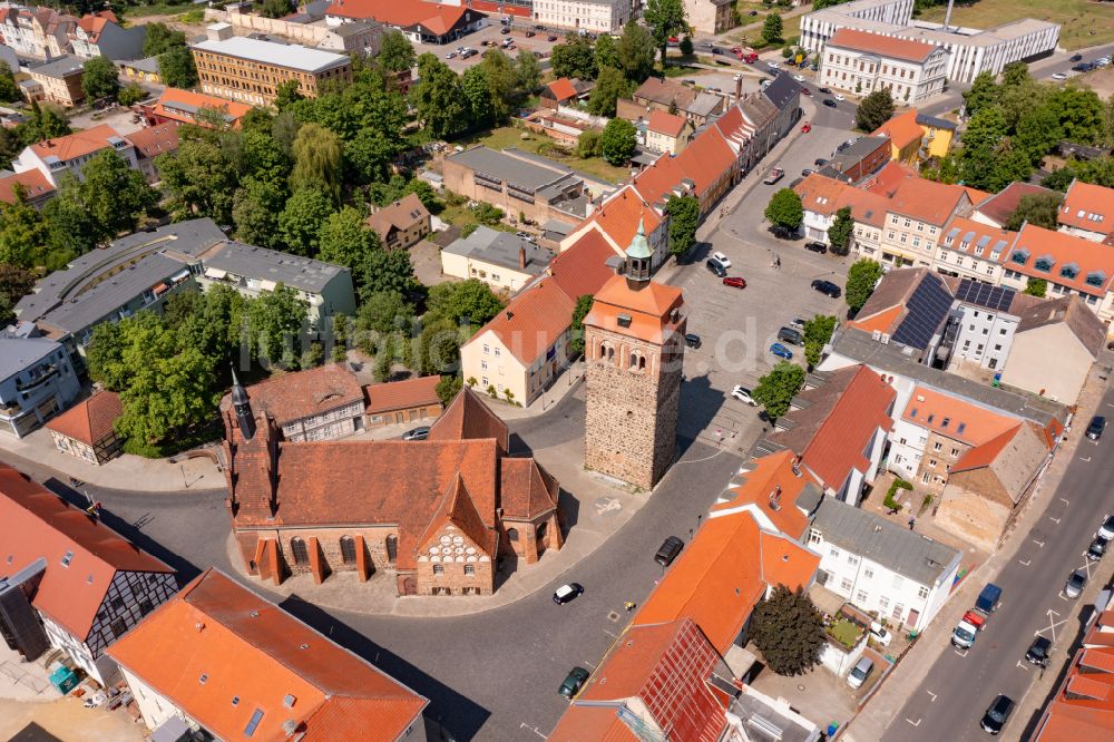 Luftaufnahme Luckenwalde - Stadtansicht vom Innenstadtbereich in Luckenwalde im Bundesland Brandenburg, Deutschland