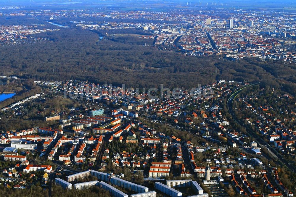 Markkleeberg aus der Vogelperspektive: Stadtansicht vom Innenstadtbereich in Markkleeberg im Bundesland Sachsen, Deutschland